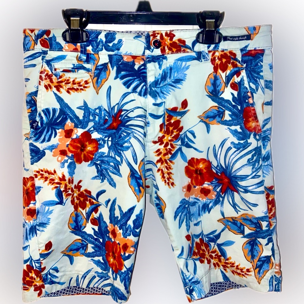 Cactus Man Ricky Singh Hawaiian Print Mens Shorts Size 30